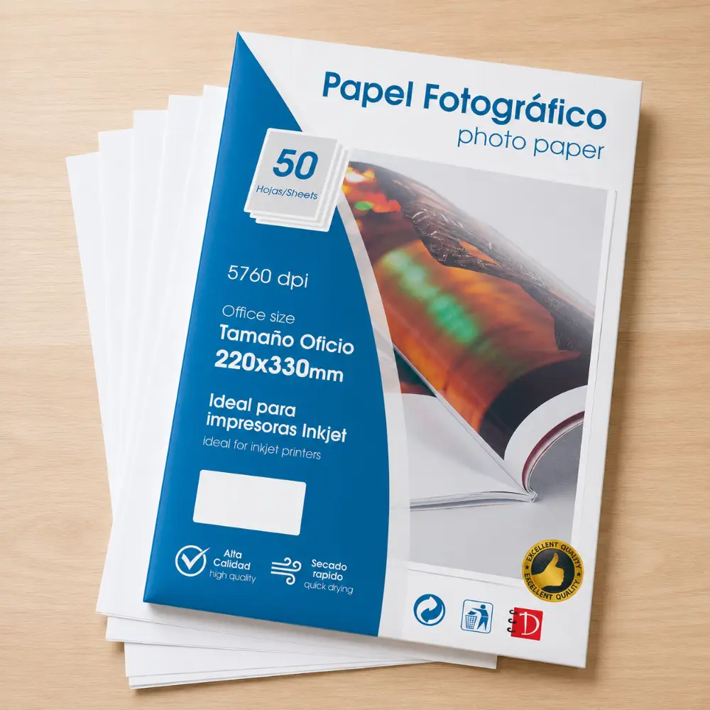 Papel Fotográfico Adhesivo Mate (Matte), 120g/m2, Tamaño Oficio 50 Hojas 2 Papel Fotográfico Adhesivo Mate (Matte), 120g/m2, Tamaño Oficio 50 Hojas - Imagen 2